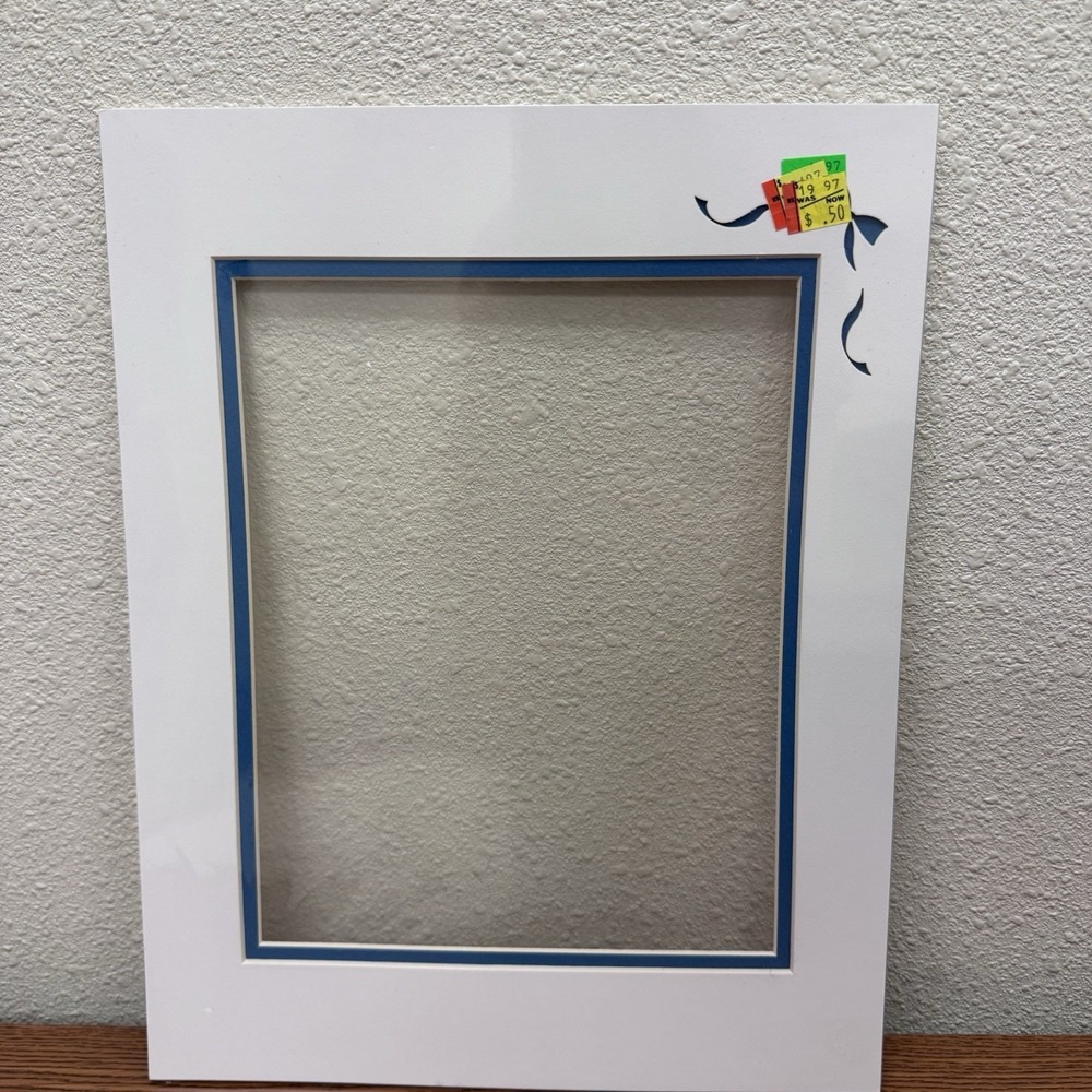 Prime Arts Blue Bow Cottagecore Photo Mat 11" X  14"